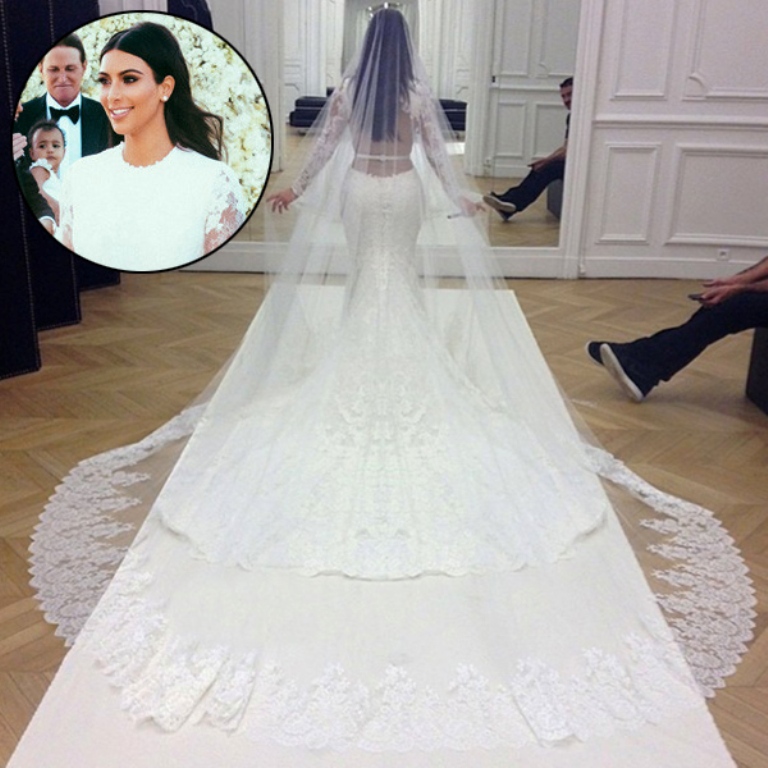 Top 10 Celebrity Weddings 17 kim kardashian kanye west wedding dress