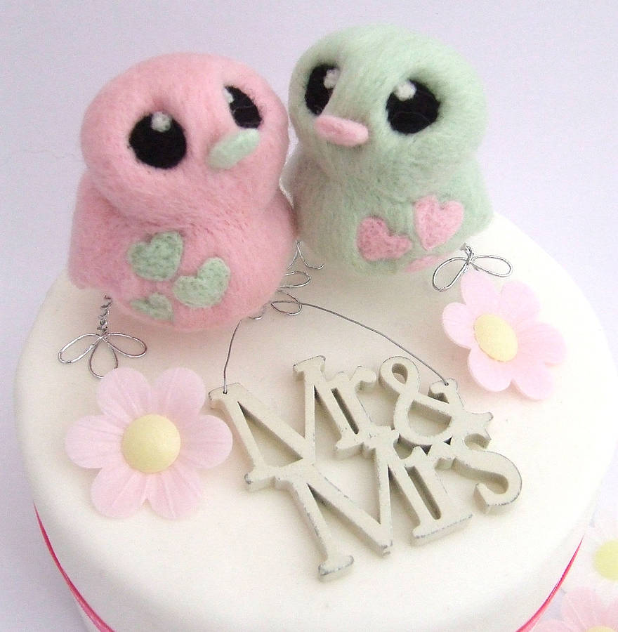 original_pastel-bird-wedding-cake-topper Top 10 Most Unique and Funny Wedding Cake Toppers 2019