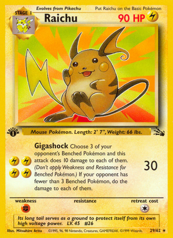 raichu-fossil-fo-29 Top 10 World's Most Expensive Pokémon Cards 2018-2019
