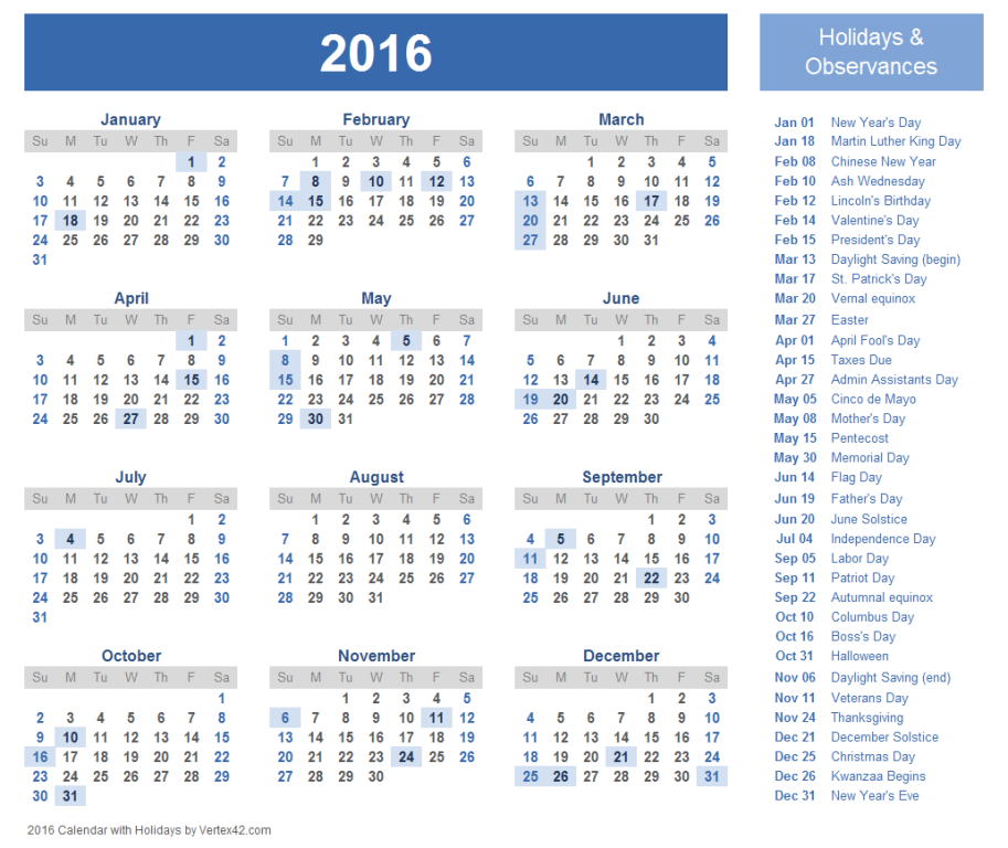 calendar-2016-25 64 Breathtaking 2018 Printable Calendar Templates