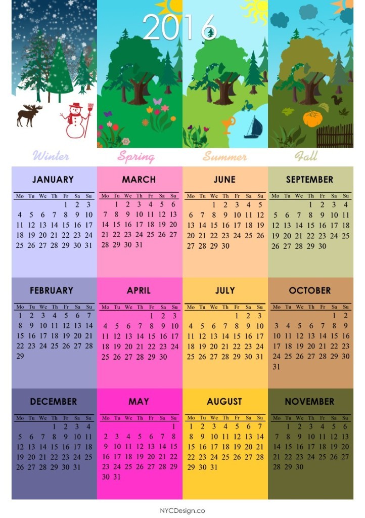 calendar-2016-27 64 Breathtaking 2018 Printable Calendar Templates