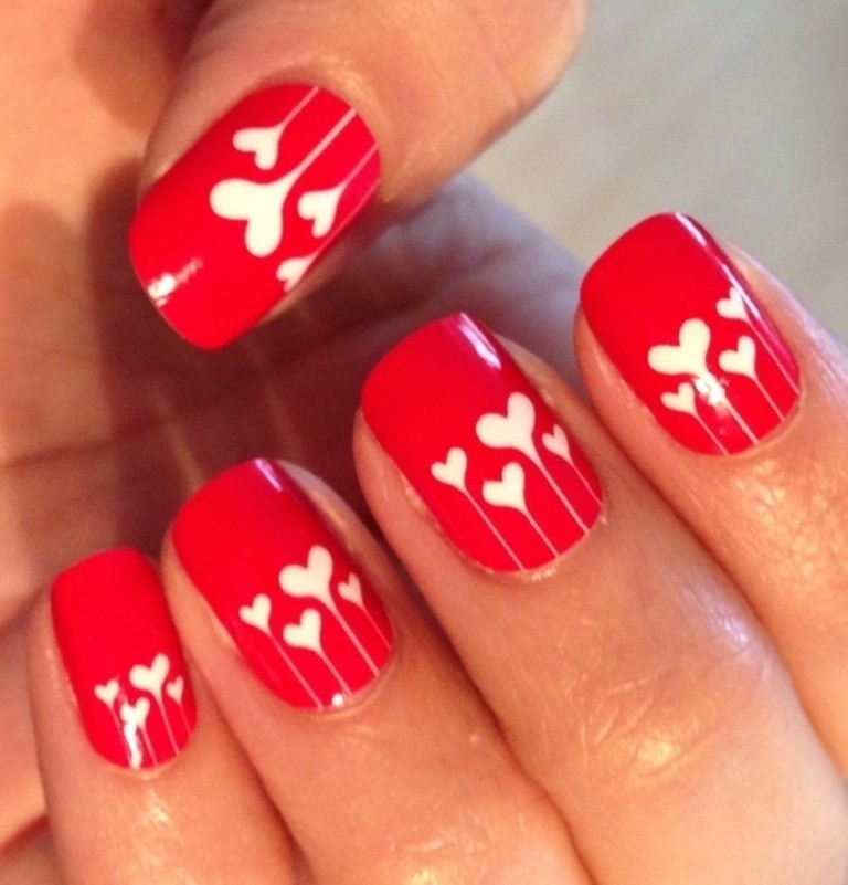 valentines-day-nails-1 89 Most Fabulous Valentine's Day Nail Art Designs