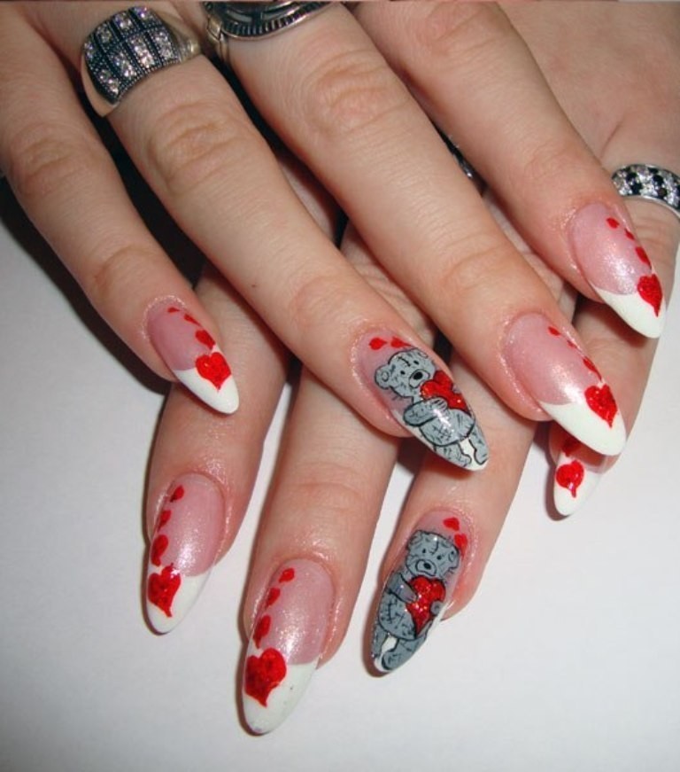 valentines-day-nails-14 89 Most Fabulous Valentine's Day Nail Art Designs