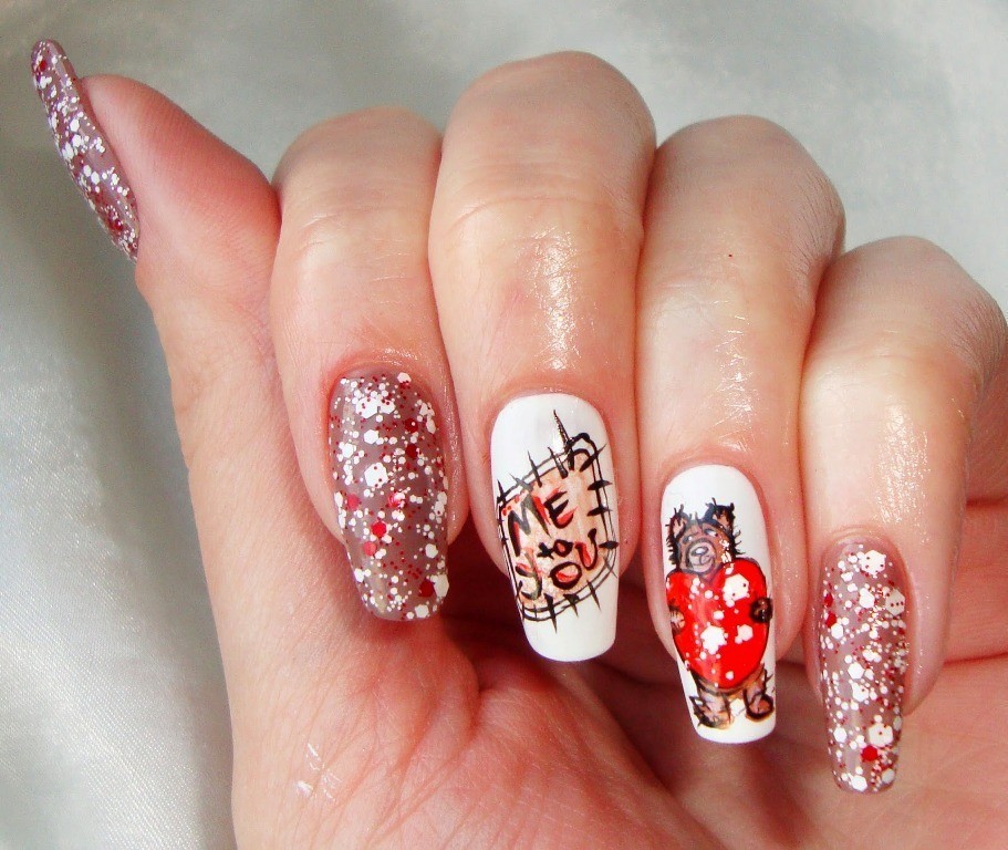 valentines-day-nails-47 89 Most Fabulous Valentine's Day Nail Art Designs