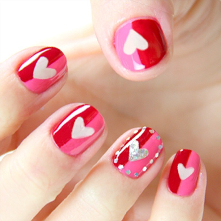 valentines-day-nails-49 89 Most Fabulous Valentine's Day Nail Art Designs