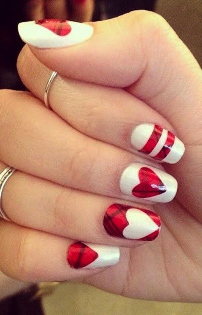 valentines-day-nails-85 89 Most Fabulous Valentine's Day Nail Art Designs