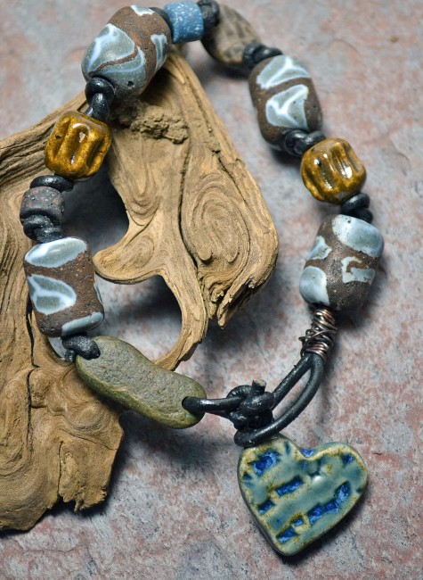 Stone vintage ceramic bracelet 008