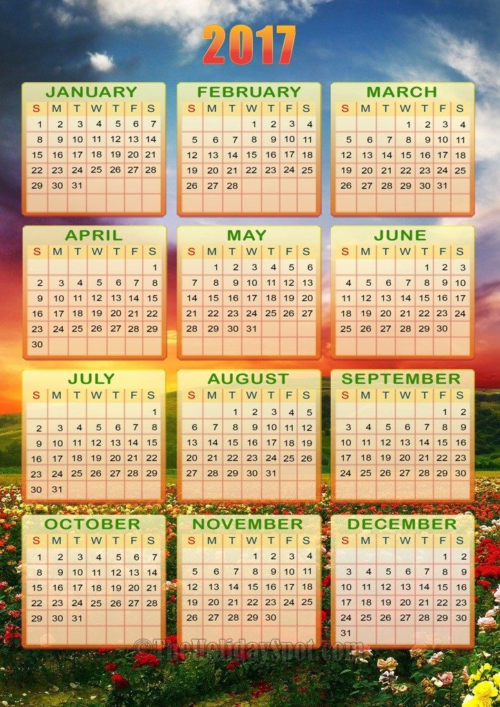 2017-calendar-14 58 Stunning Printable Calendar Templates