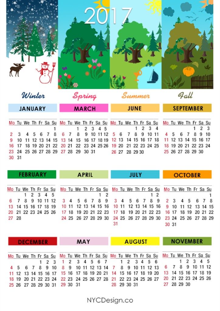 2017-calendar-16 58 Stunning Printable Calendar Templates