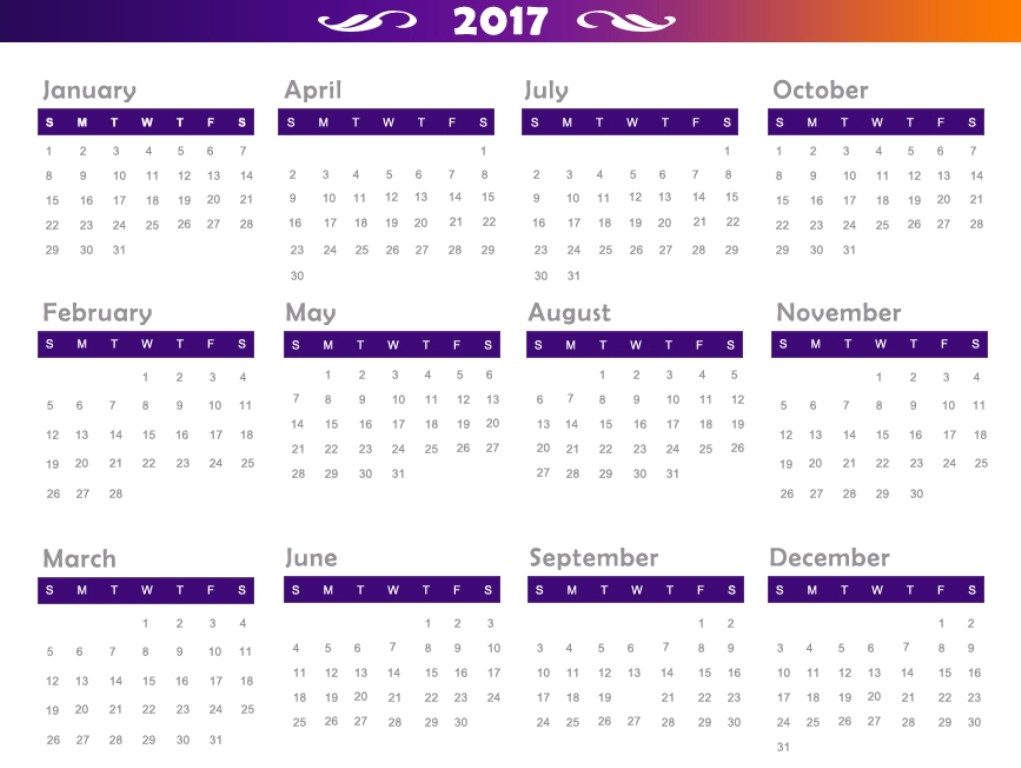 2017-calendar-31 58 Stunning Printable Calendar Templates