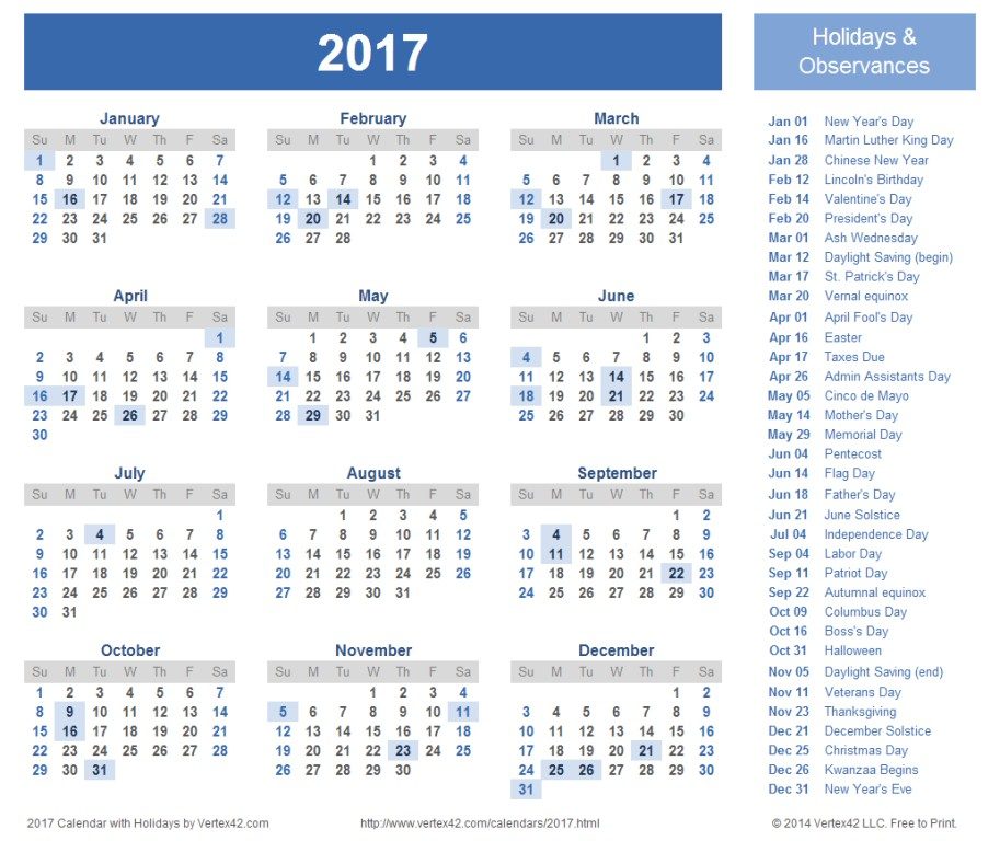 2017-calendar-35 58 Stunning Printable Calendar Templates