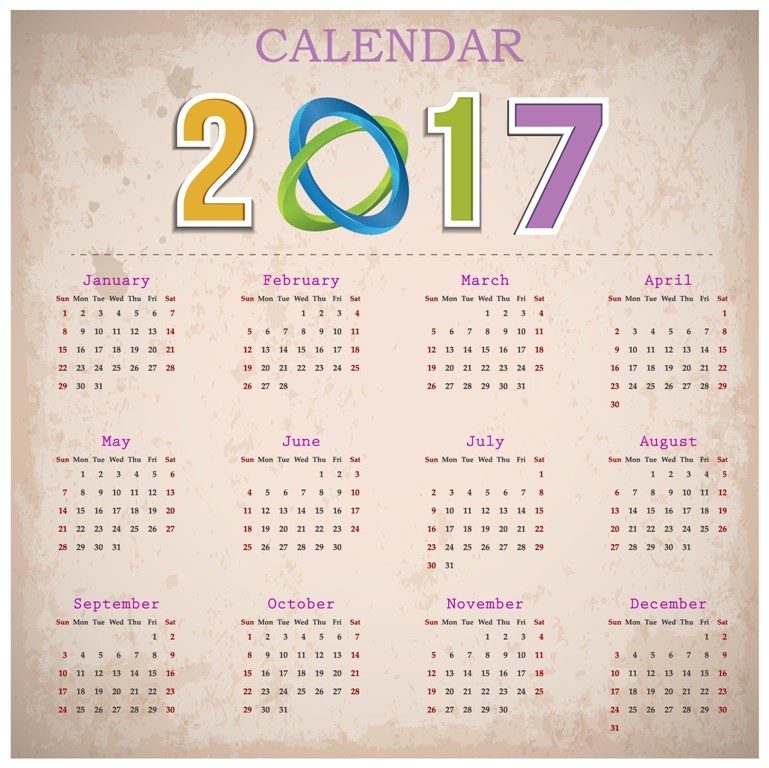 2017-calendar-55 58 Stunning Printable Calendar Templates