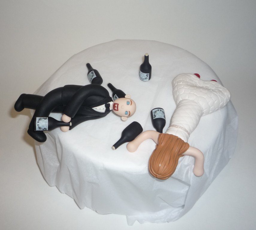 Partied-Too-Hard-wedding-cake-toppers-3 50+ Funniest Wedding Cake Toppers That'll Make You Smile [Pictures] ...