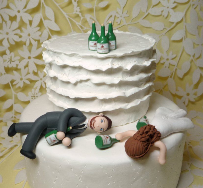 Partied-Too-Hard-wedding-cake-toppers-4 50+ Funniest Wedding Cake Toppers That'll Make You Smile [Pictures] ...