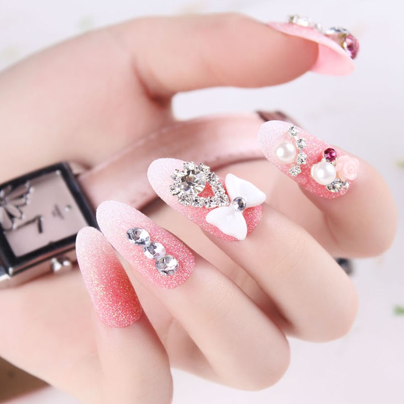 free-shipping-New-arrival-false-font-b-nail-b-font-patch-bride-sclerite-finished-product-pink 35 Nails Designs; How Do You Paint Your Nails?