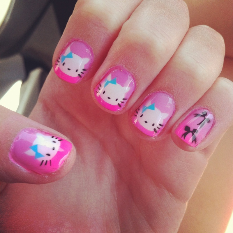 nail-art-2013-cute-cat-acrylic-nails-best-nail-designs-2013-new-collection-birthday-nail-designs 35 Nails Designs; How Do You Paint Your Nails?