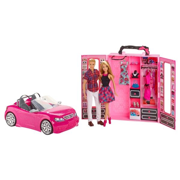 Barbie Convertible Car and Closet (1)