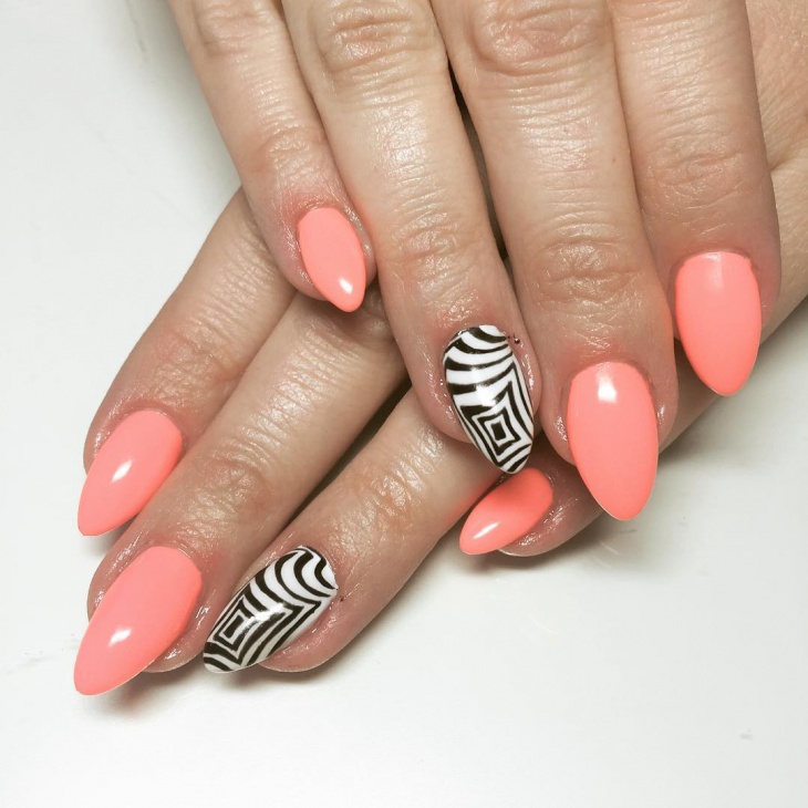 50+ Coolest Wedding Nail Design Ideas 38 black-striped-nail-design
