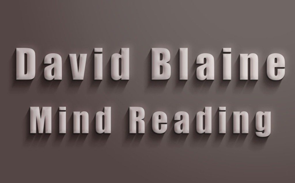 David Blaine Mind Reading Card Trick