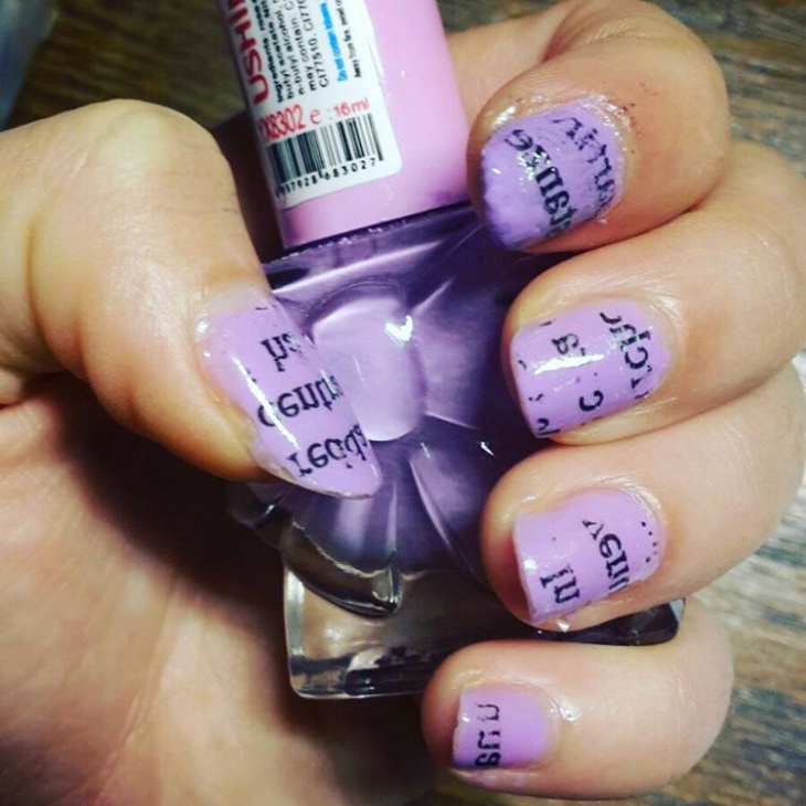 20+ Creative Newspaper Nail Art Design Ideas 16 Purple Nail Art Design 20+ Creative Newspaper Nail Art Design Ideas - 16 Newspaper Nail Art