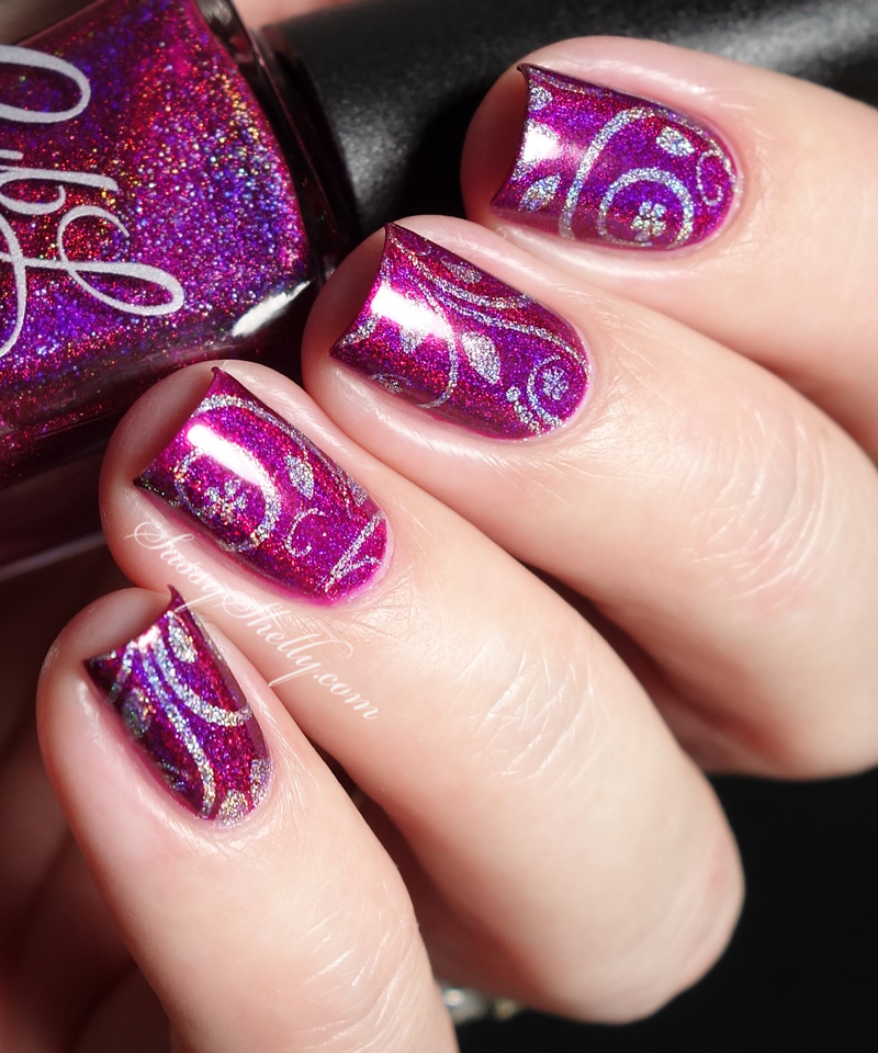 50+ Coolest Wedding Nail Design Ideas 44 holo-polish-stamping-nail-art-cbl-if-you-dare-uberchic-4-03-beauty