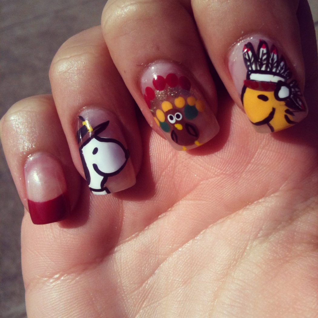 Cartoon-Thanksgiving-Designs3 Top 10 Hottest Thanksgiving Nail Art Designs To Try
