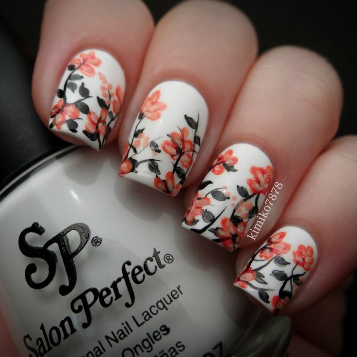 Fall-Flowers3 Top 10 Hottest Thanksgiving Nail Art Designs To Try