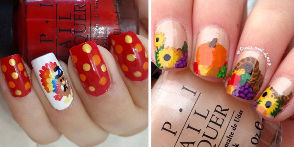 Top 10 Hottest Thanksgiving Nail Art Designs To Try 30 jumble-different-designs1
