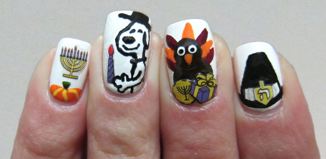 Top 10 Hottest Thanksgiving Nail Art Designs To Try 31 jumble-different-designs2