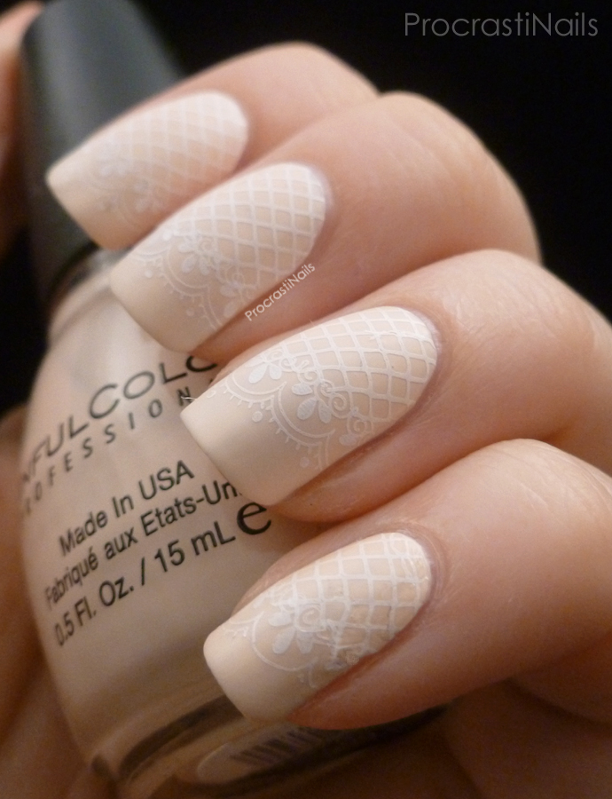50+ Coolest Wedding Nail Design Ideas 8 delicate-lace-stamping