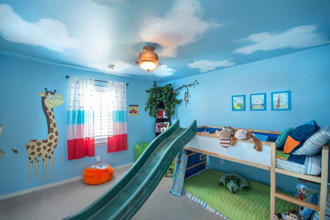 Modern Fun Kids Room Ideas Features Blue Kids Room Color Schemes in Kids Room Blue - Design Decor