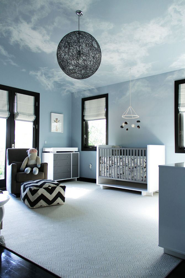 painted-ceiling-cloud-effect +25 Marvelous Kids’ Rooms Ceiling Designs Ideas