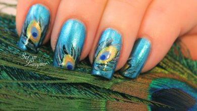 peacock feather nail art tutorial4 36 Easiest Feather Nail Art Designs - 41