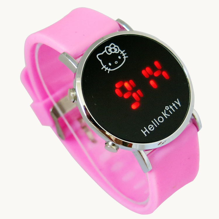 12-Color-Retail-Hello-Kitty-LED-Digital-Watch-Bracelet-Wristwatches-for-Children-kids-Boys-Girls-The