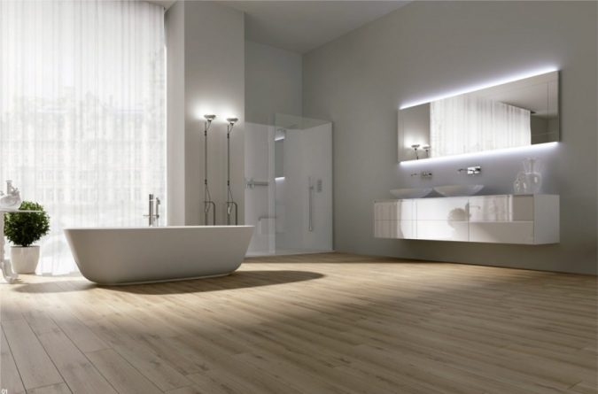 bathroom-mirror-with-built-in-lights-675x445 Latest Trends: Best 27+ Bathroom Mirror Designs
