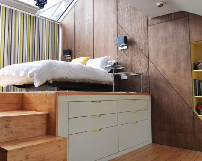 built-up-wooden-floor-and-drawers-675x539 30+ Best Design Ideas for Teens’ Bedrooms