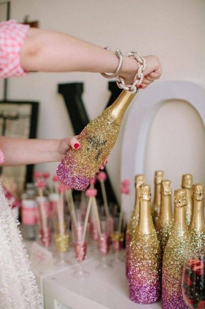 glitter-champagne-bottle-diy-675x1015 Best New Year’s Eve Decorating Ideas in 2023
