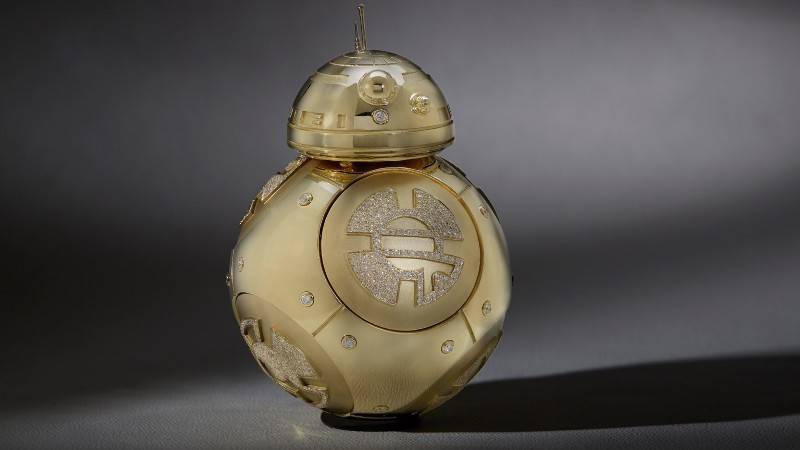 50 Affordable Gifts for Star Wars & Emoji Lovers 34 gold-and-diamond-bb-8-droid-figurine