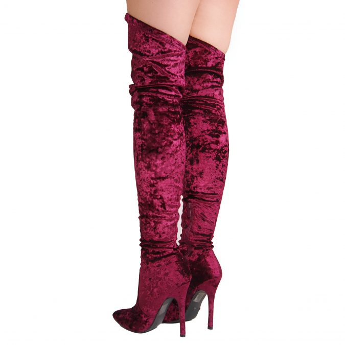 velvet women boots2 5 Stylish Women Shoe Trends - 16