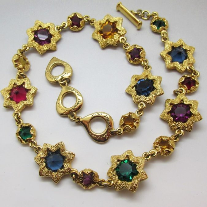 vintage yves saint laurent multi colour star cabochon necklace a9983 800x800 6 Hottest Necklace Trends For Summer - 5