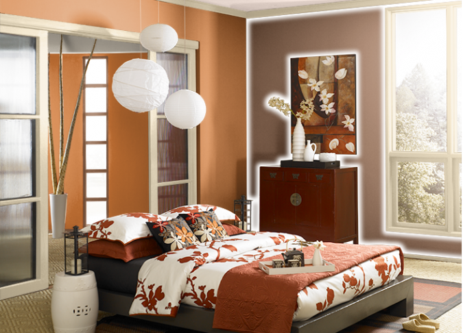 25+ Elegant Orange Bedroom Decor Ideas 7 behr-fired-up-orange