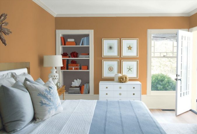 25+ Elegant Orange Bedroom Decor Ideas 11 benjamin-moore-orange