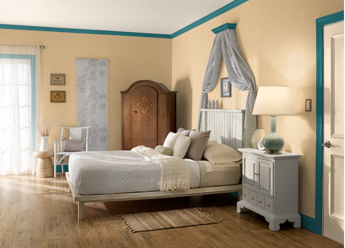 25+ Elegant Orange Bedroom Decor Ideas 8 colden-hearted-of-behr-2017
