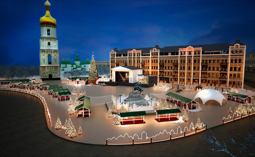 Kyiv-Sofiyska-Square Best cities to visit in Ukraine on Christmas
