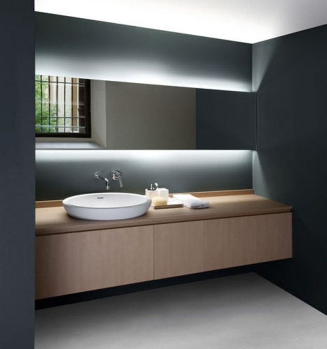 bathroom-mirror-with-built-in-lights2-675x721 Latest Trends: Best 27+ Bathroom Mirror Designs