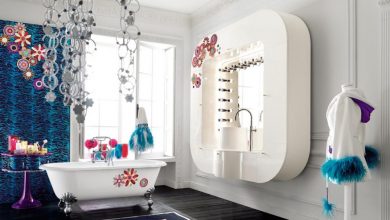 best kids bathroom decorating ideas with unique floating sink and white oval acrylic bathtub using metal leg on dark solid wood laminate flooring 5 Bathroom Designs of kids' Dreams - 233