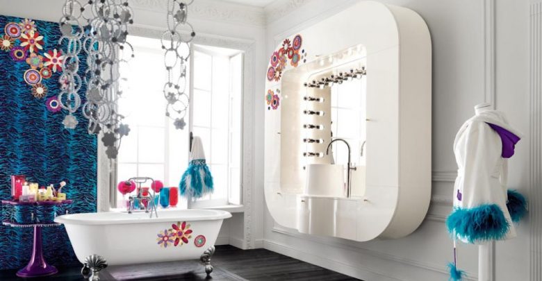 best kids bathroom decorating ideas with unique floating sink and white oval acrylic bathtub using metal leg on dark solid wood laminate flooring 5 Bathroom Designs of kids' Dreams - 1