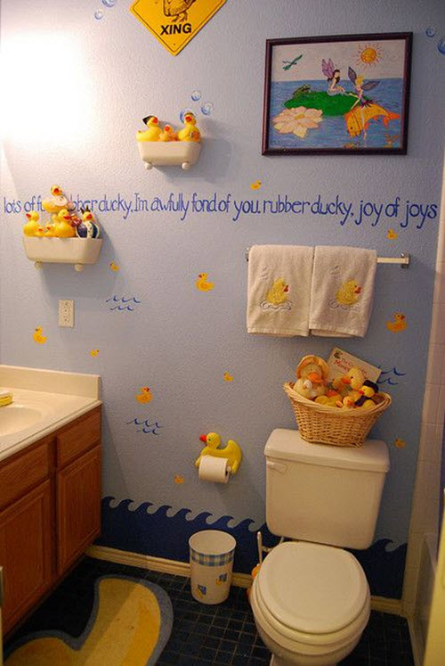 dark_blue_bathroom_floor_tiles_14 5 Bathroom Designs of kids' Dreams