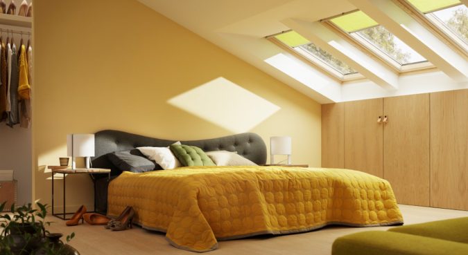 orange-bedroom-with-high-windows-675x369 25+ Elegant Orange Bedroom Decor Ideas