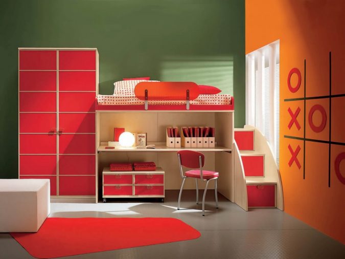 oringe bedroom with original design